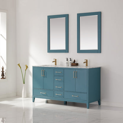 Altair Designs 60" double vanity with top - 541060-WH-CA-NM