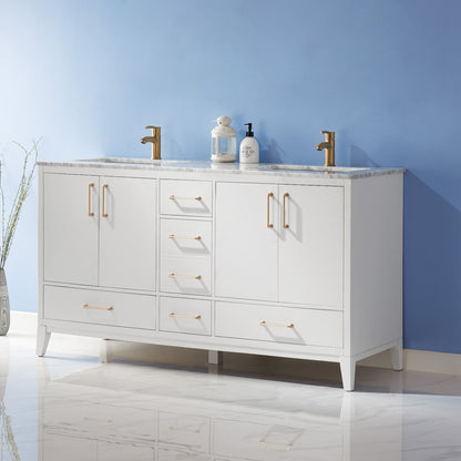 Altair Designs 60" double vanity with top - 541060-WH-CA-NM