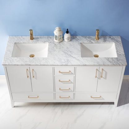 Altair Designs 60" double vanity with top - 541060-WH-CA-NM