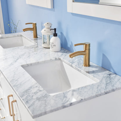 Altair Designs 60" double vanity with top - 541060-WH-CA-NM