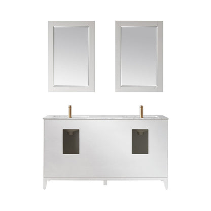 Altair Designs 60" double vanity with top - 541060-WH-CA-NM
