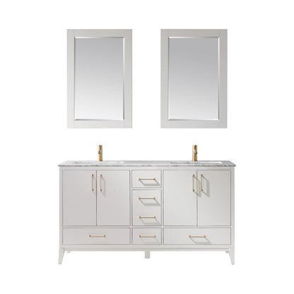 Altair Designs 60" double vanity with top - 541060-WH-CA-NM