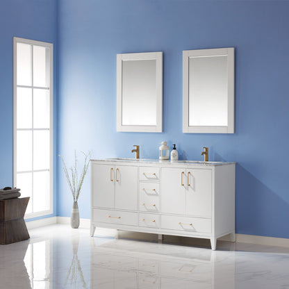 Altair Designs 60" double vanity with top - 541060-WH-CA-NM
