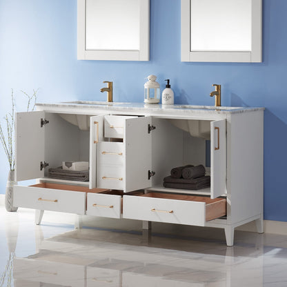 Altair Designs 60" double vanity with top - 541060-WH-CA-NM