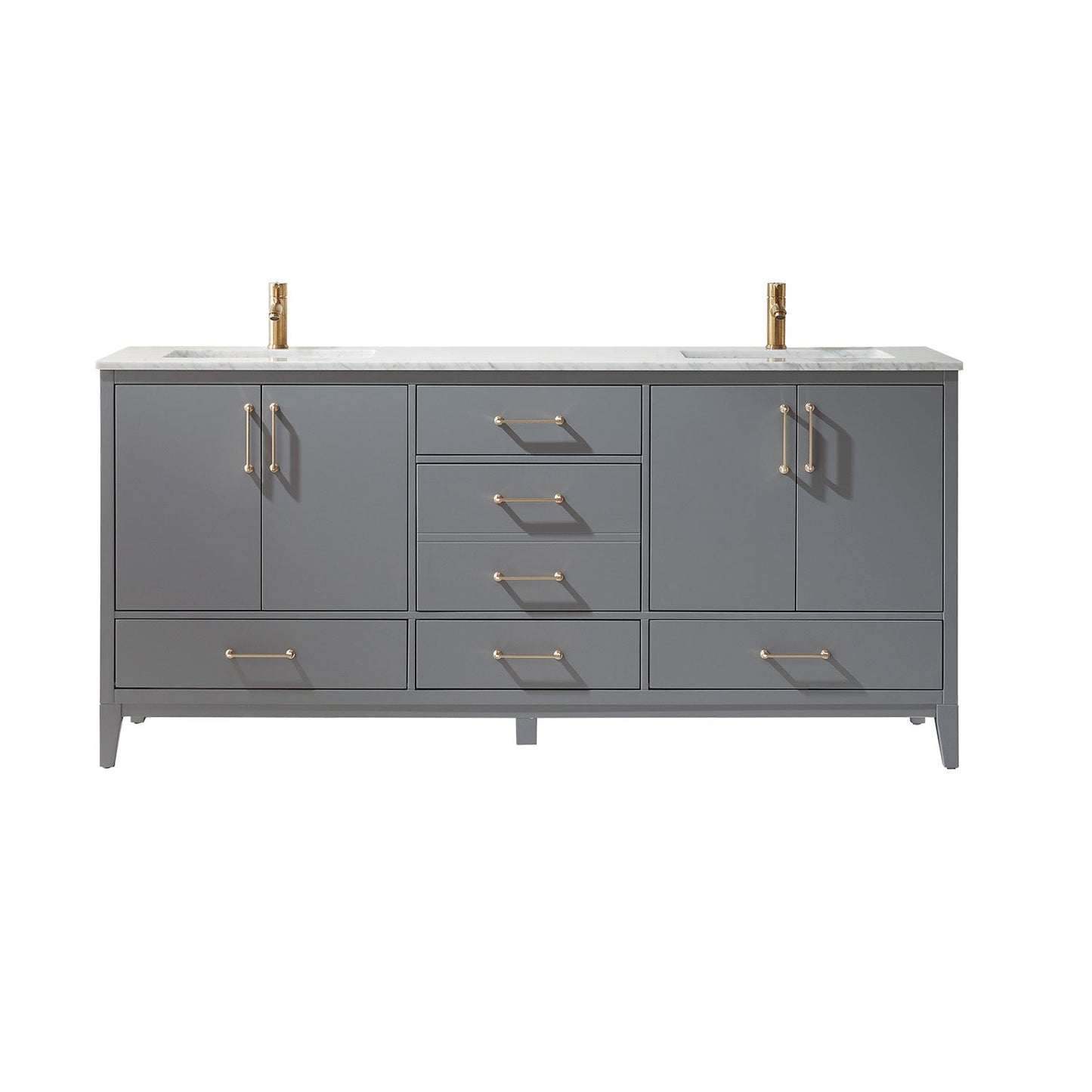 Altair Designs 72" double vanity with top - 541072-WH-CA-NM