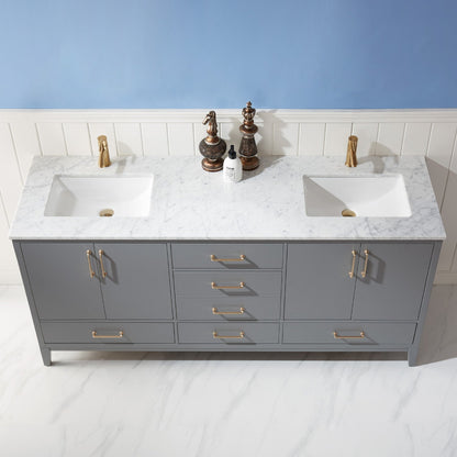 Altair Designs 72" double vanity with top - 541072-WH-CA-NM