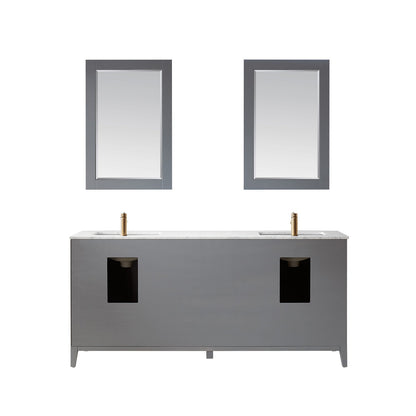 Altair Designs 72" double vanity with top - 541072-WH-CA-NM