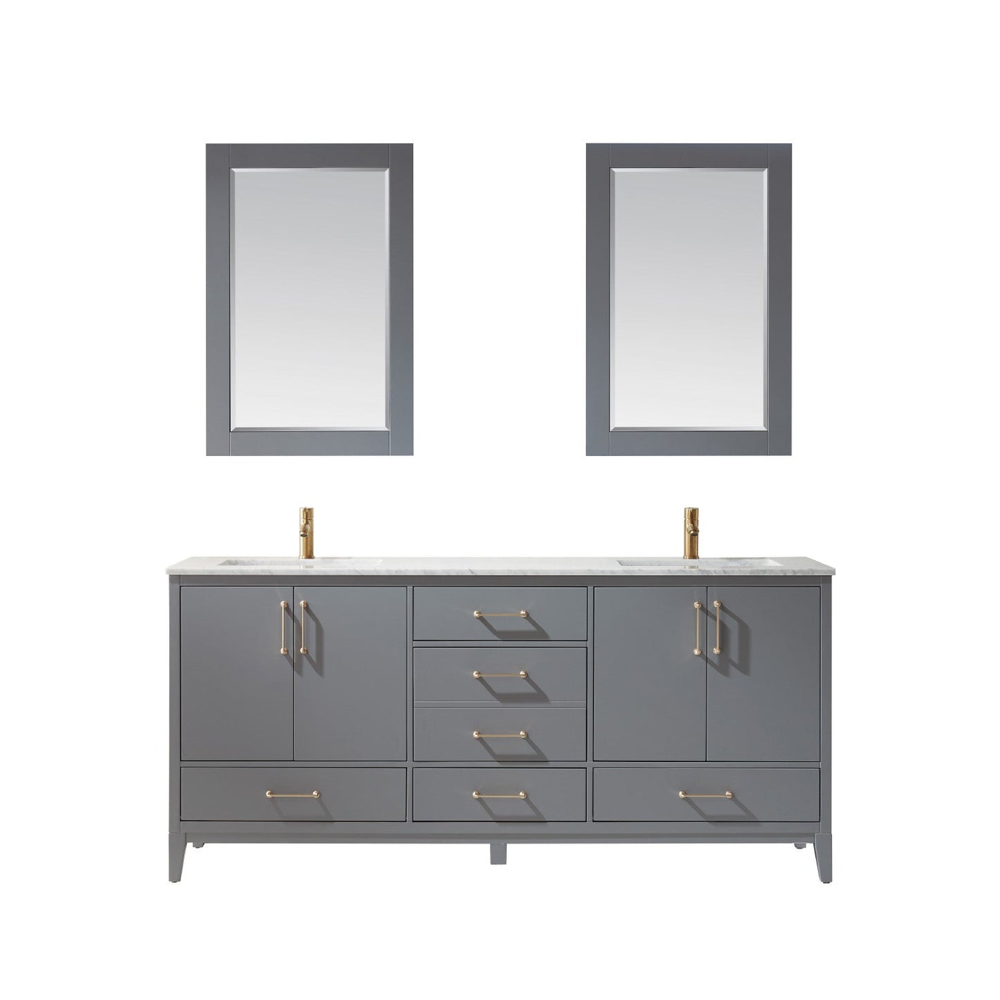 Altair Designs 72" double vanity with top - 541072-WH-CA-NM