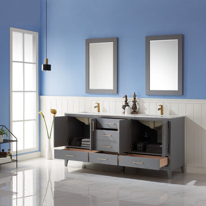Altair Designs 72" double vanity with top - 541072-WH-CA-NM