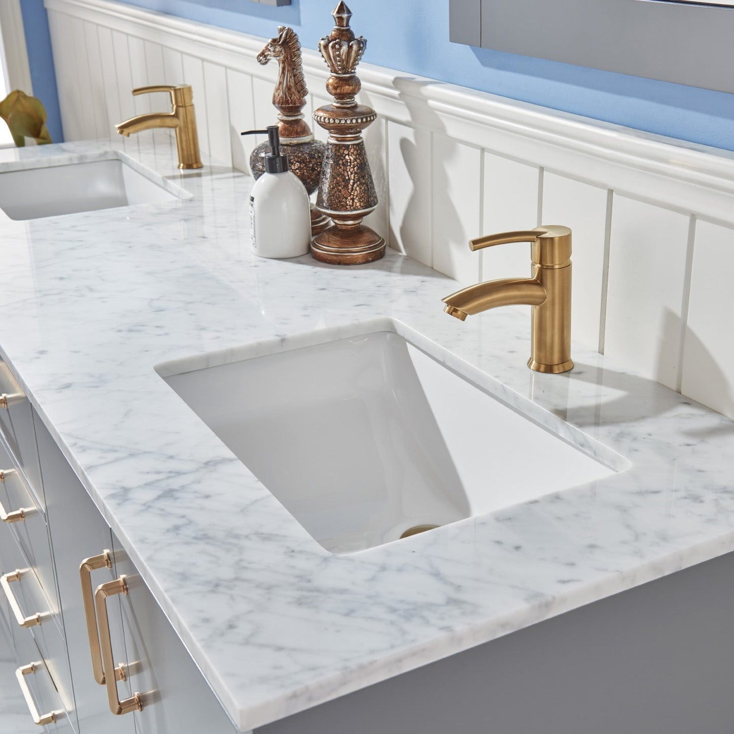 Altair Designs 72" double vanity with top - 541072-WH-CA-NM