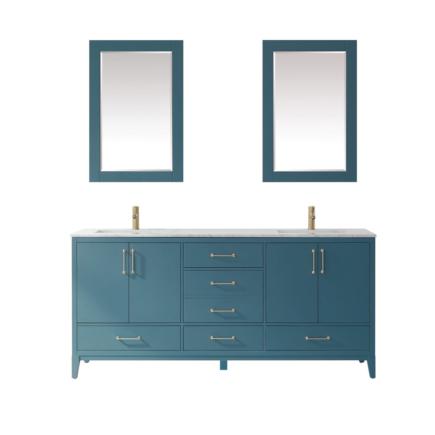 Altair Designs 72" double vanity with top - 541072-WH-CA-NM