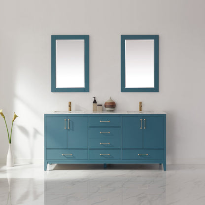 Altair Designs 72" double vanity with top - 541072-WH-CA-NM