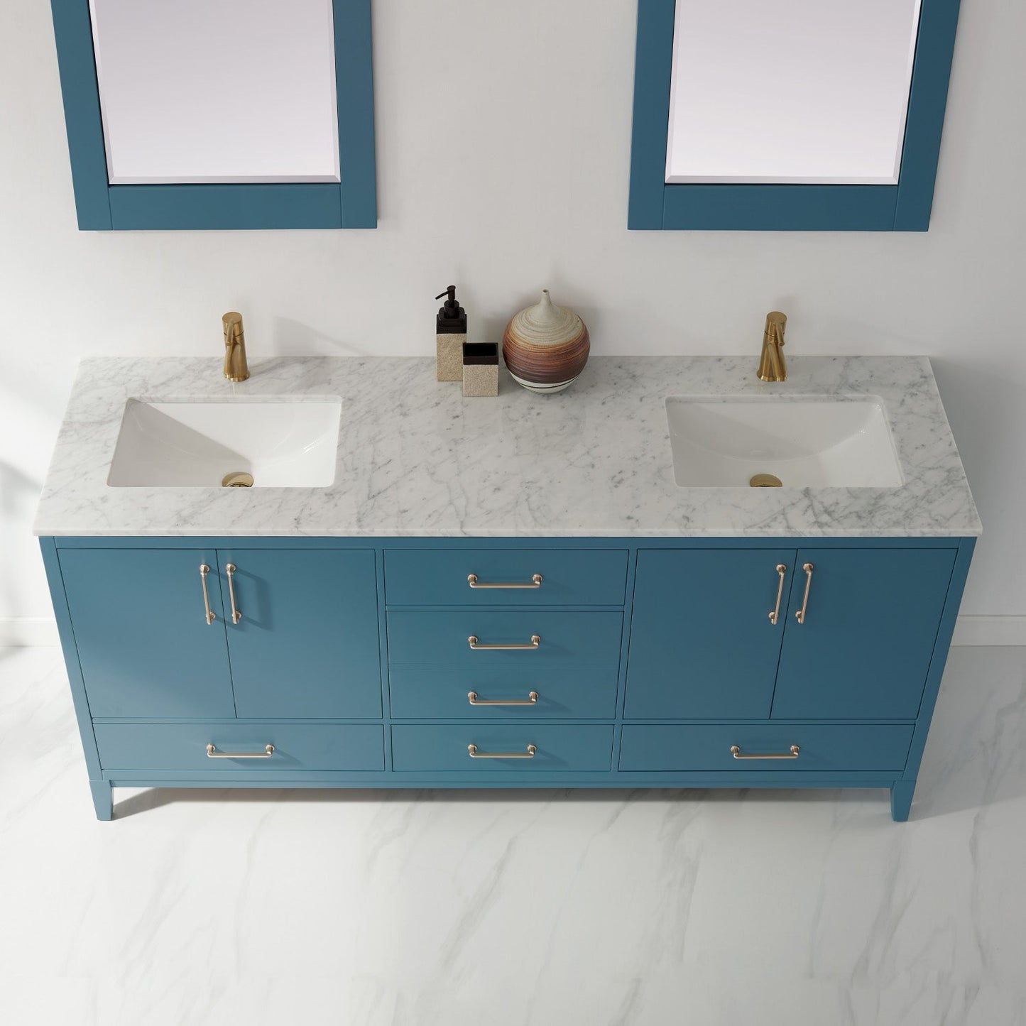 Altair Designs 72" double vanity with top - 541072-WH-CA-NM