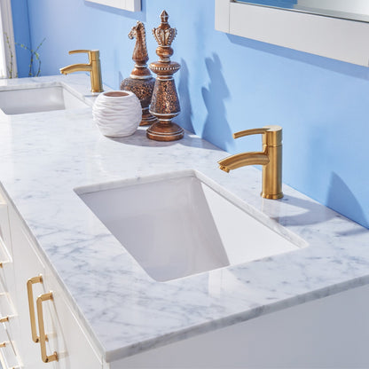 Altair Designs 72" double vanity with top - 541072-WH-CA-NM
