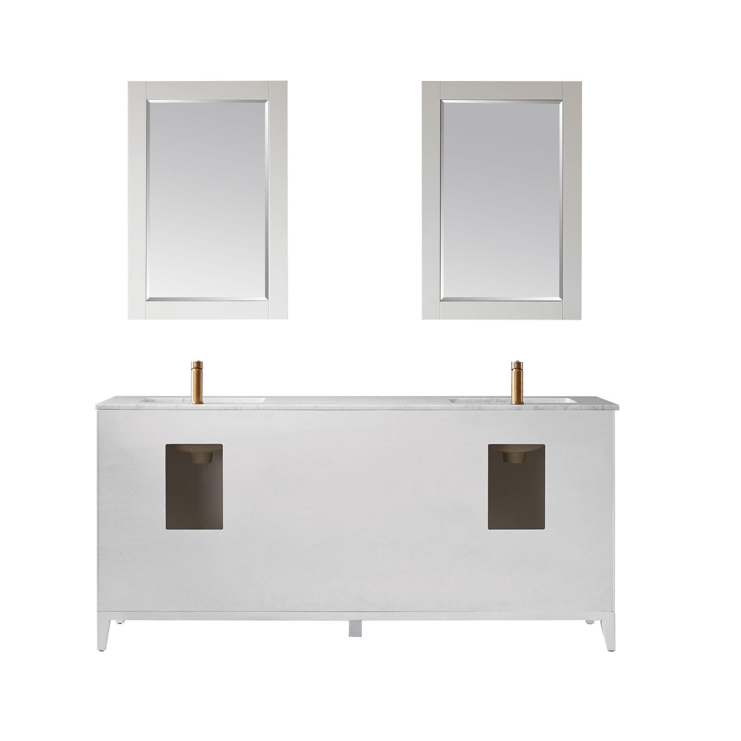 Altair Designs 72" double vanity with top - 541072-WH-CA-NM