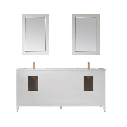 Altair Designs 72" double vanity with top - 541072-WH-CA-NM