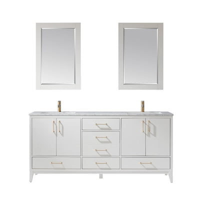 Altair Designs 72" double vanity with top - 541072-WH-CA-NM