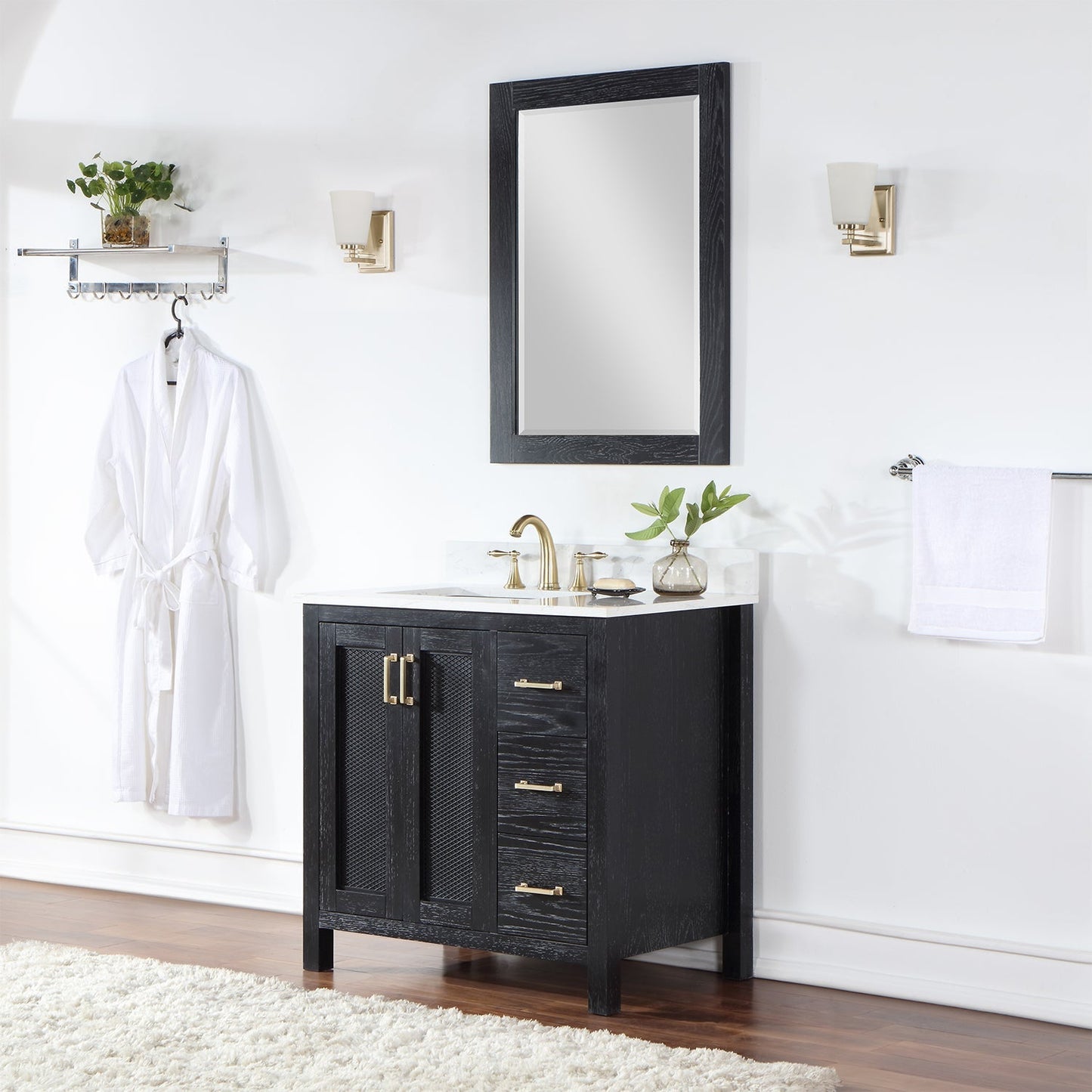 Altair Designs 36" single vanity with top - 542036-GP-AW-NM