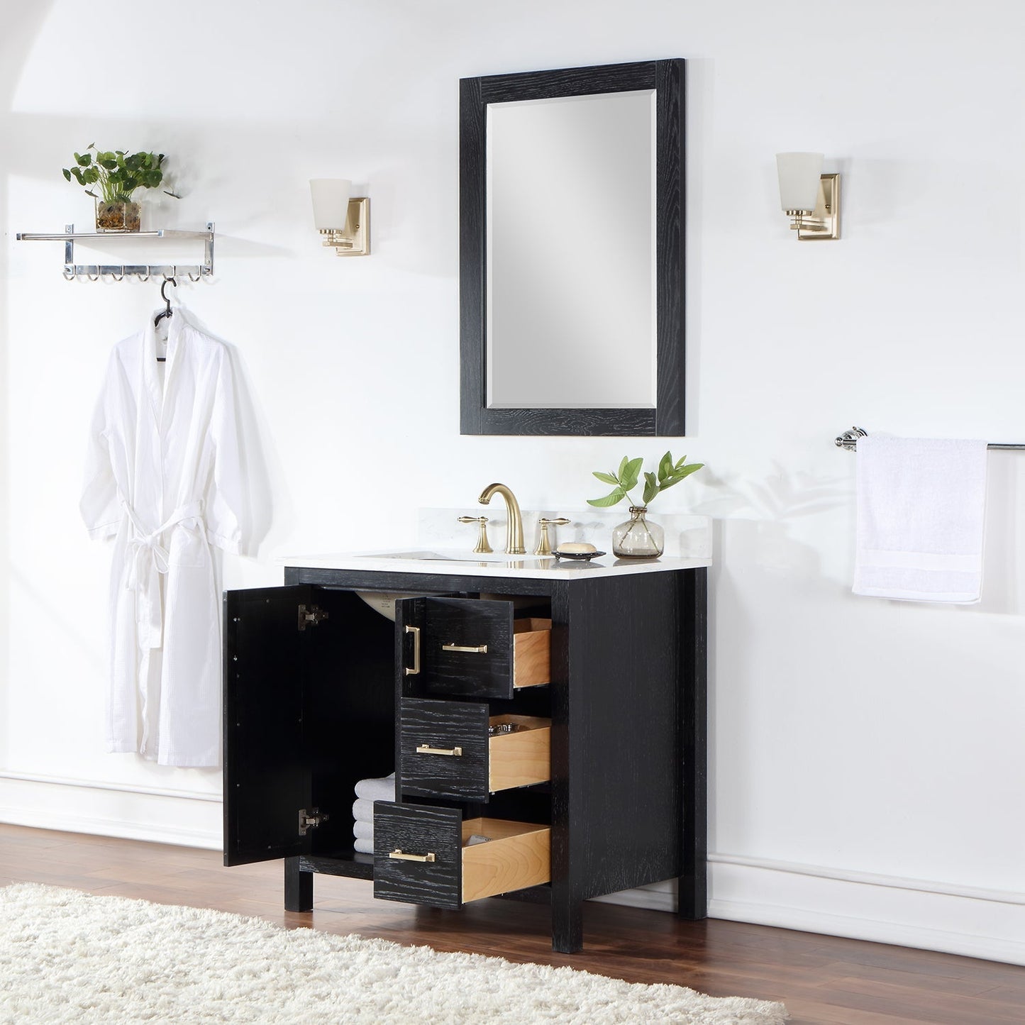 Altair Designs 36" single vanity with top - 542036-GP-AW-NM