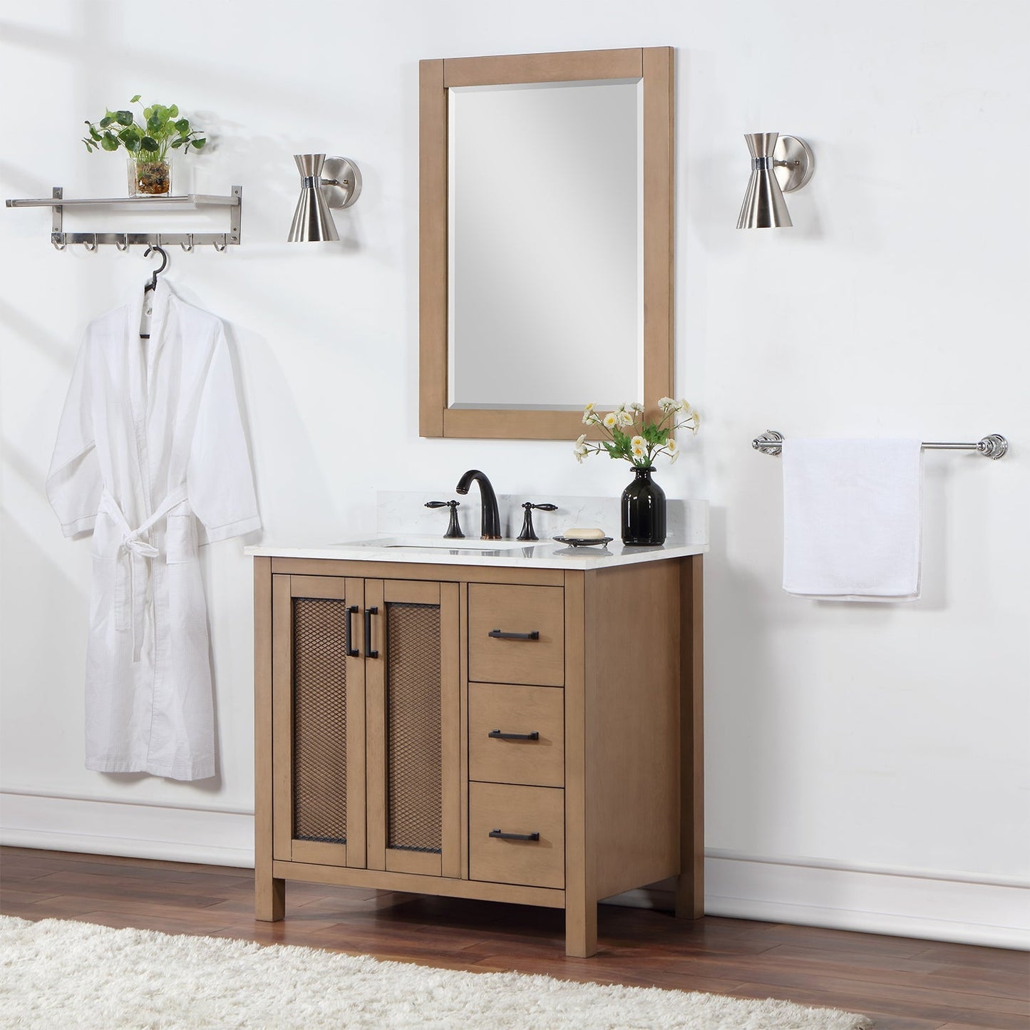 Altair Designs 36" single vanity with top - 542036-GP-AW-NM