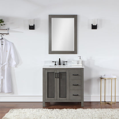 Altair Designs 36" single vanity with top - 542036-GP-AW-NM