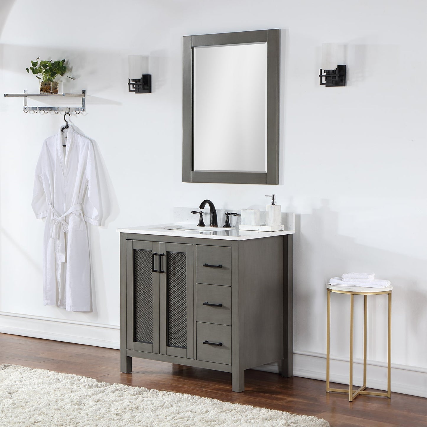 Altair Designs 36" single vanity with top - 542036-GP-AW-NM