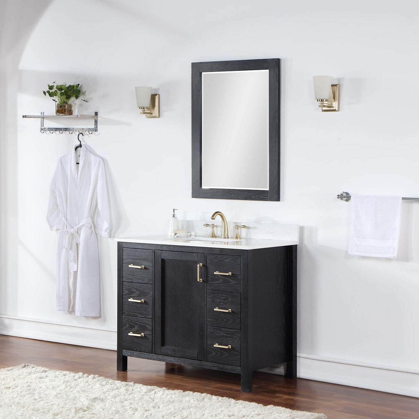 Altair Designs 42" single vanity with top - 542042-GP-AW-NM