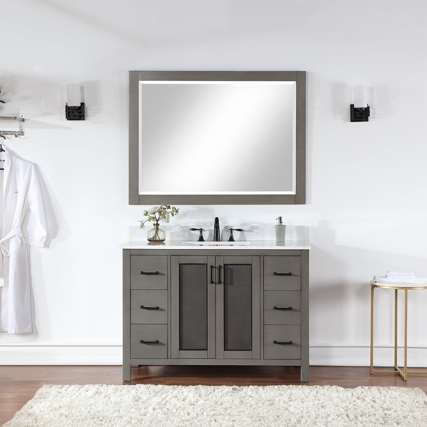 Altair Designs 48" single vanity with top - 542048-GP-AW-NM