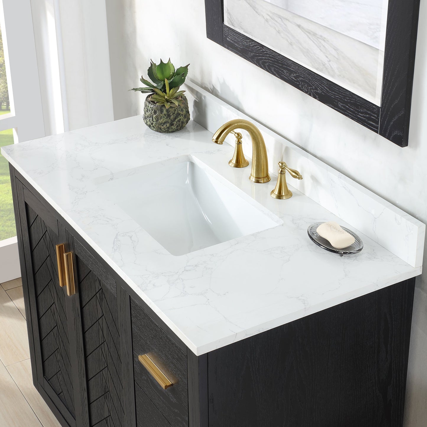 Altair Designs Gazsi 42" single vanity with top - 543042-BO-GW-NM