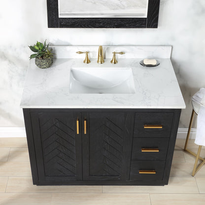 Altair Designs Gazsi 42" single vanity with top - 543042-BO-GW-NM