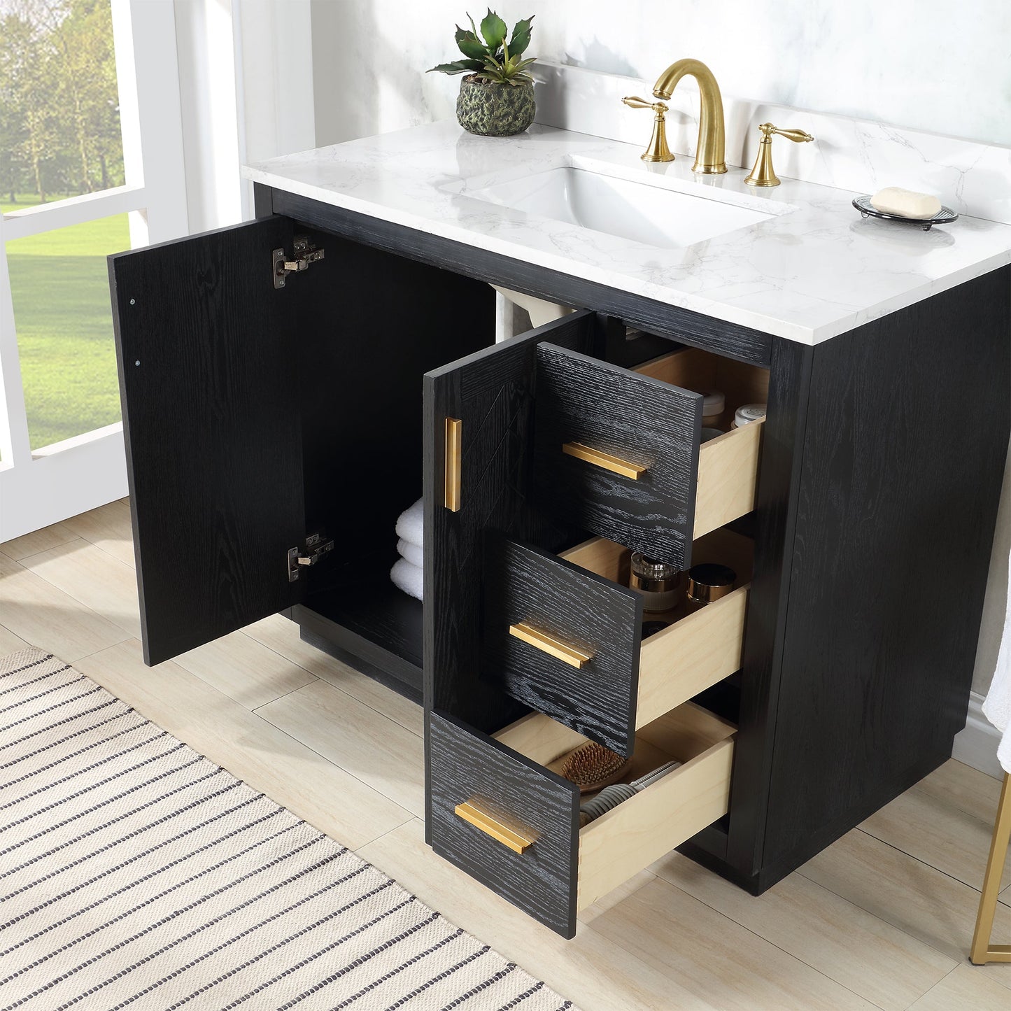 Altair Designs Gazsi 42" single vanity with top - 543042-BO-GW-NM
