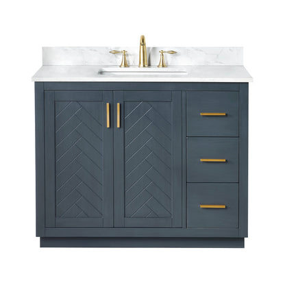 Altair Designs Gazsi 42" single vanity with top - 543042-BO-GW-NM