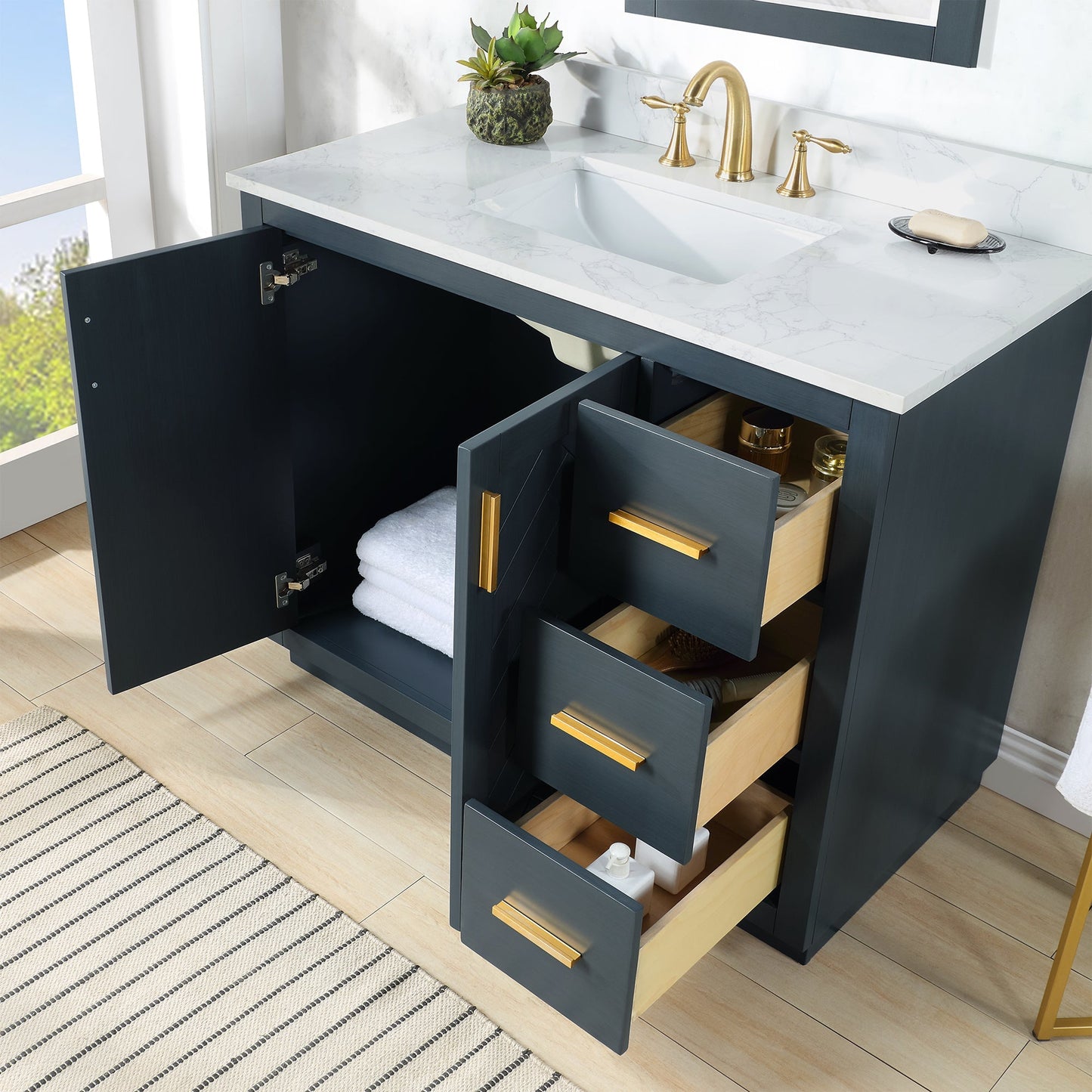 Altair Designs Gazsi 42" single vanity with top - 543042-BO-GW-NM
