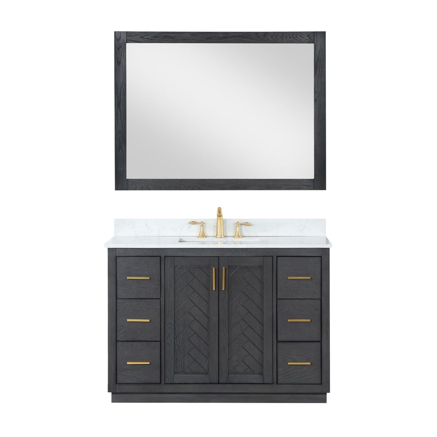 Altair Designs Gazsi 48" single vanity with top - 543048-BN-GW-NM