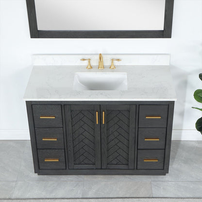 Altair Designs Gazsi 48" single vanity with top - 543048-BN-GW-NM