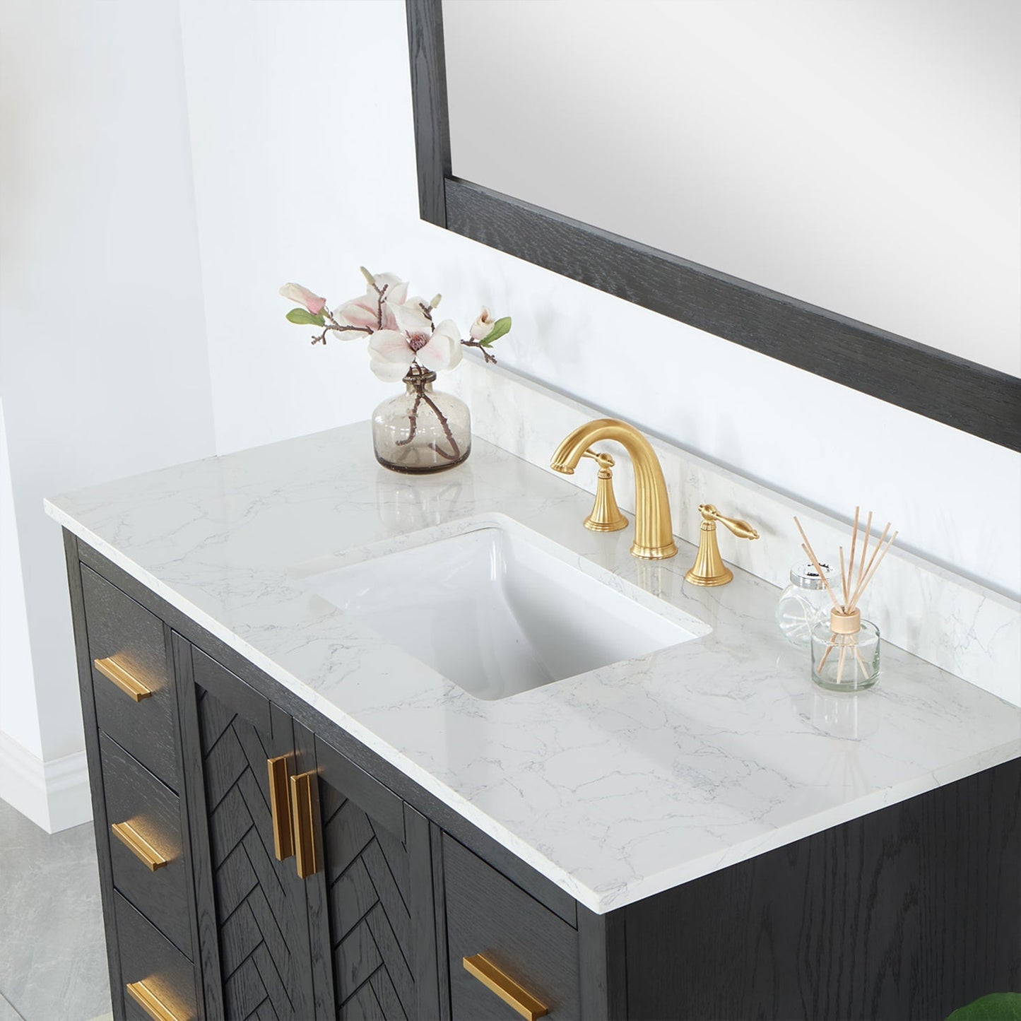 Altair Designs Gazsi 48" single vanity with top - 543048-BN-GW-NM