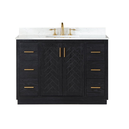 Altair Designs Gazsi 48" single vanity with top - 543048-BN-GW-NM