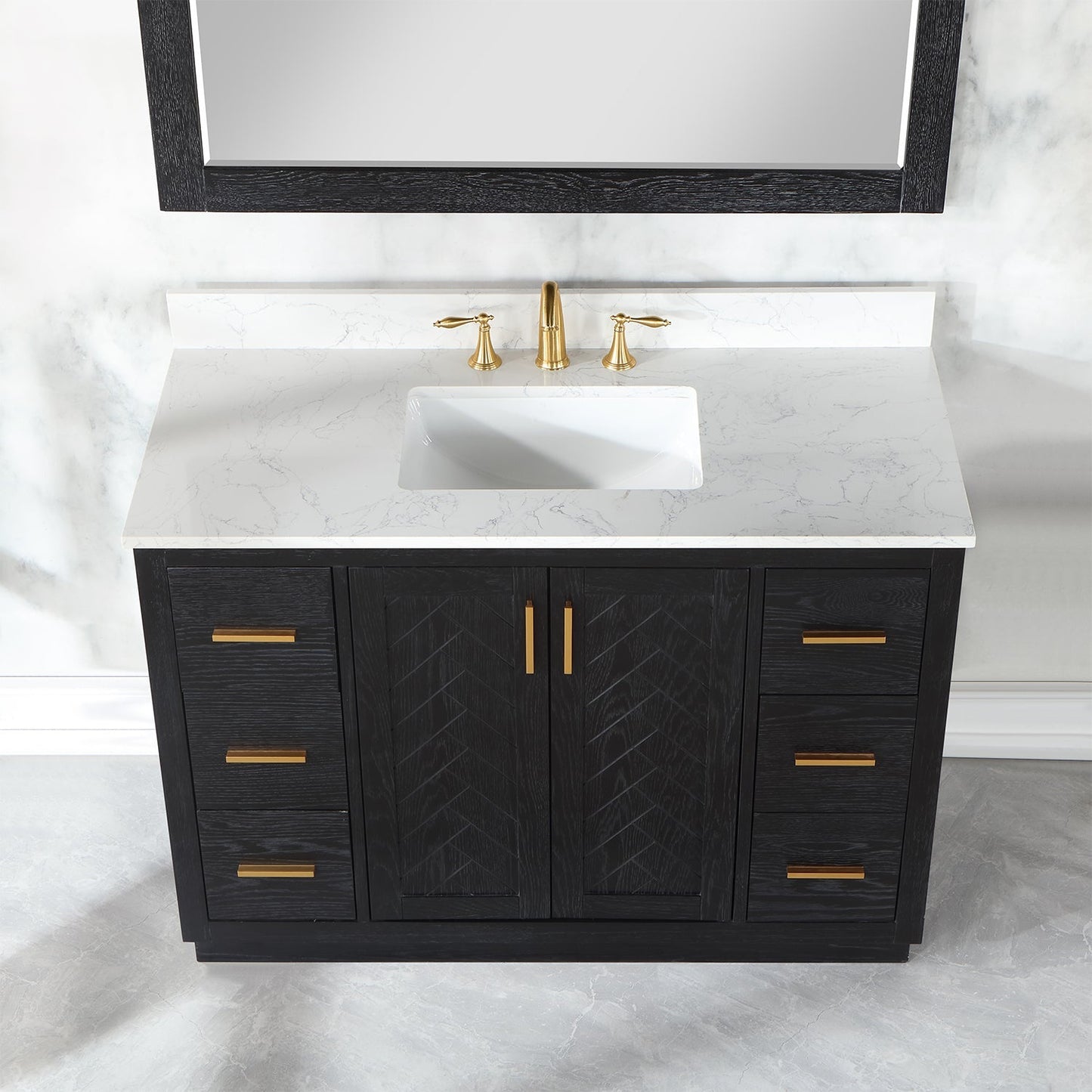 Altair Designs Gazsi 48" single vanity with top - 543048-BN-GW-NM