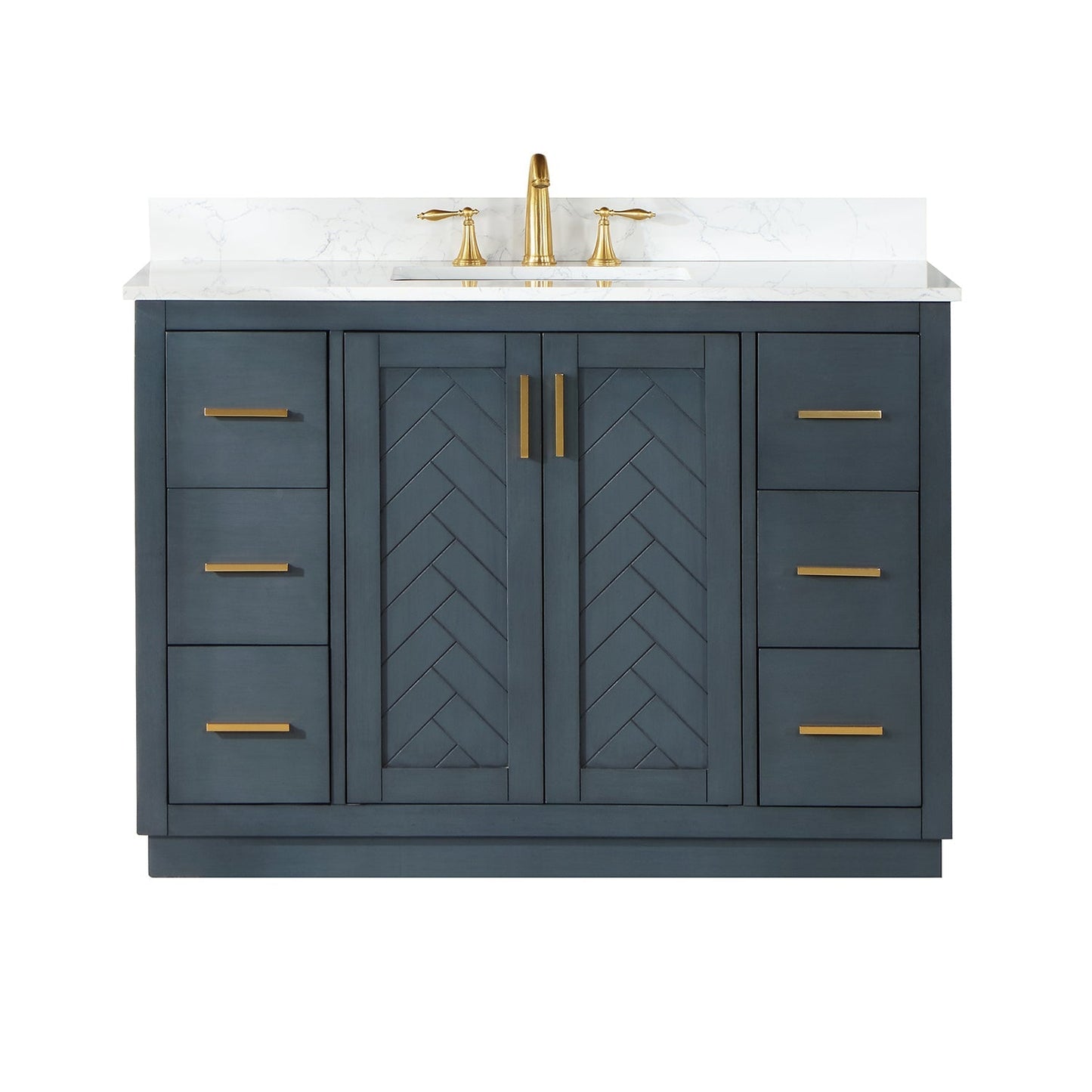 Altair Designs Gazsi 48" single vanity with top - 543048-BN-GW-NM