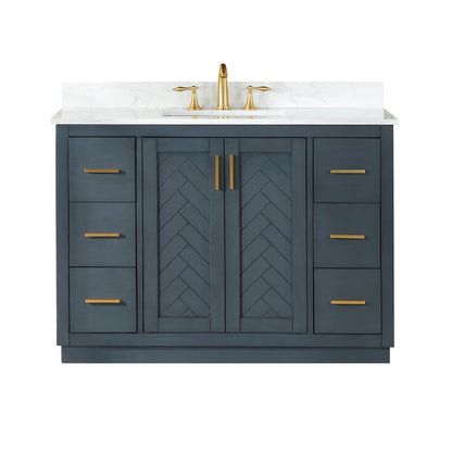 Altair Designs Gazsi 48" single vanity with top - 543048-BN-GW-NM