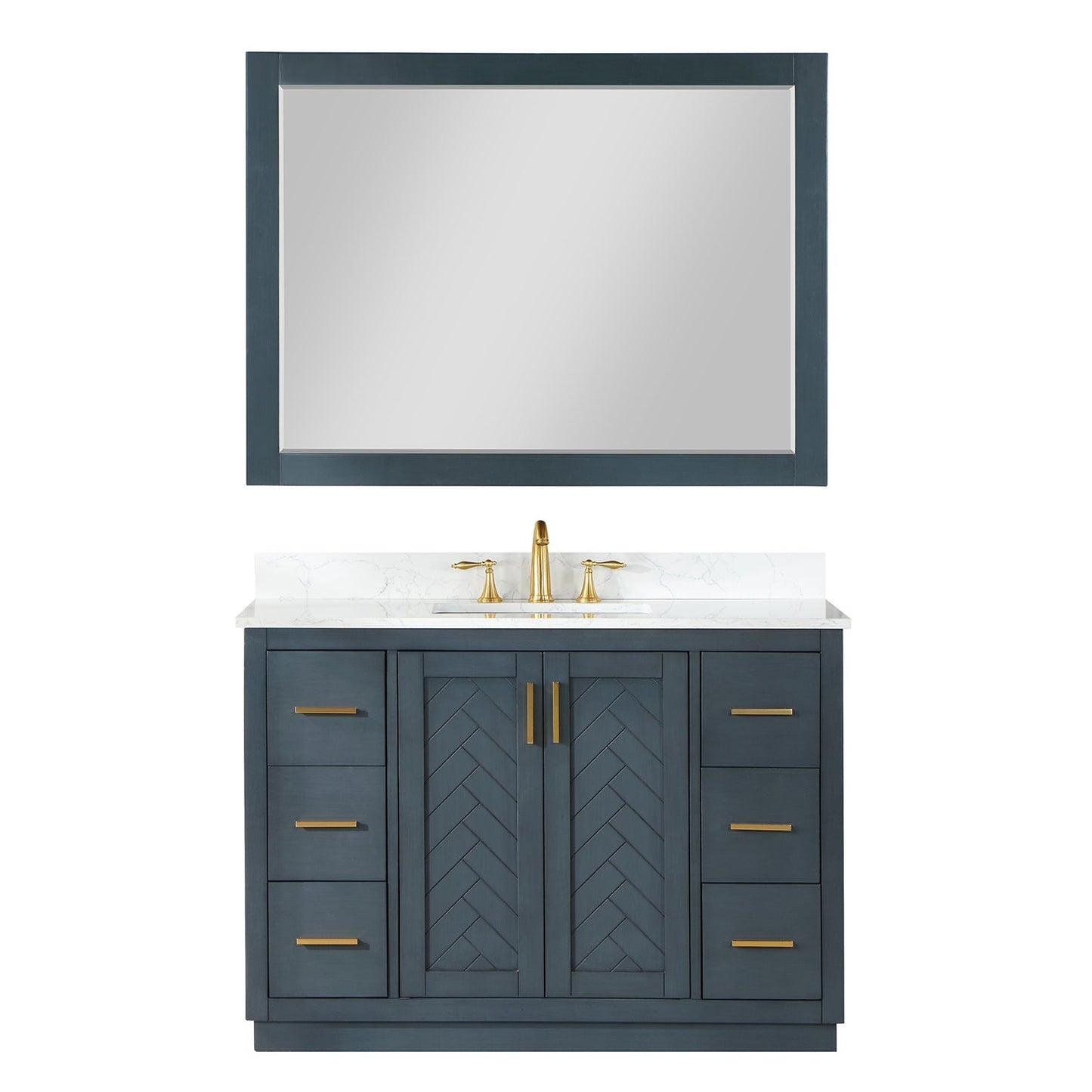 Altair Designs Gazsi 48" single vanity with top - 543048-BN-GW-NM