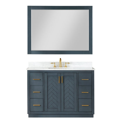 Altair Designs Gazsi 48" single vanity with top - 543048-BN-GW-NM