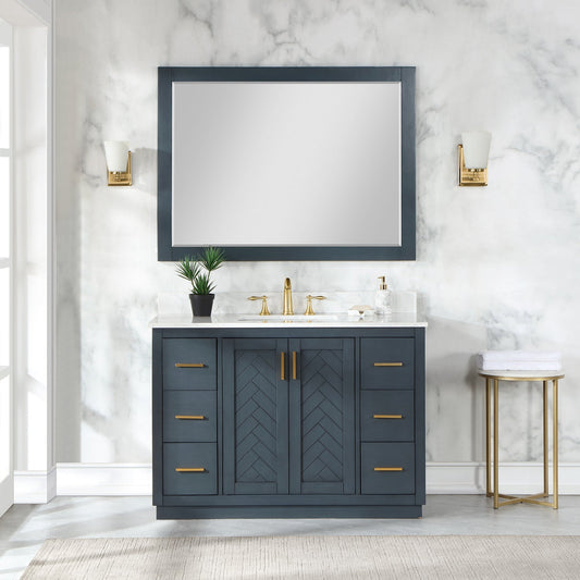 Altair Designs Gazsi 48" single vanity with top - 543048-BN-GW-NM