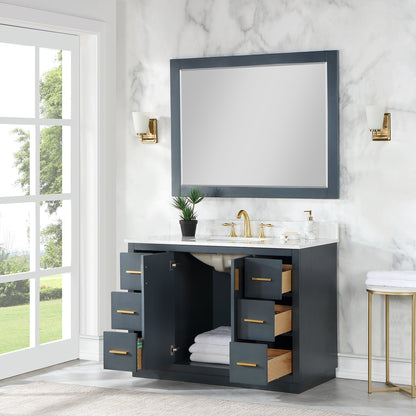 Altair Designs Gazsi 48" single vanity with top - 543048-BN-GW-NM