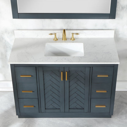 Altair Designs Gazsi 48" single vanity with top - 543048-BN-GW-NM