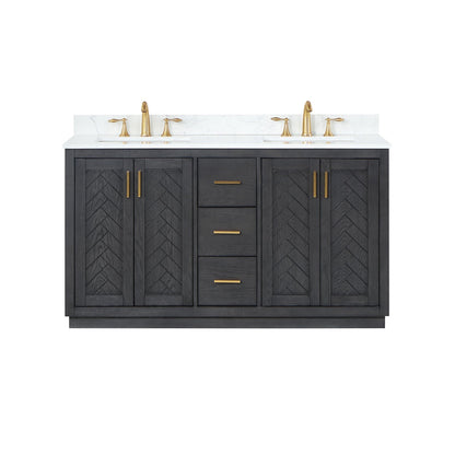Altair Designs Gazsi 60" double vanity with top - 543060-BN-GW-NM
