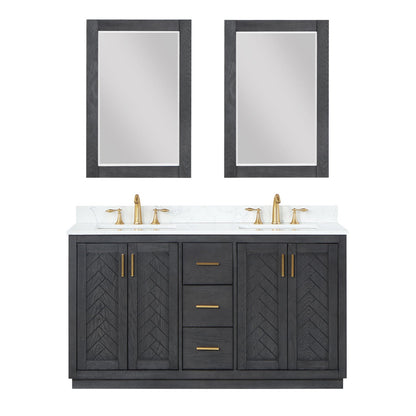 Altair Designs Gazsi 60" double vanity with top - 543060-BN-GW-NM