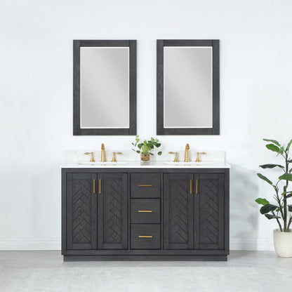 Altair Designs Gazsi 60" double vanity with top - 543060-BN-GW-NM