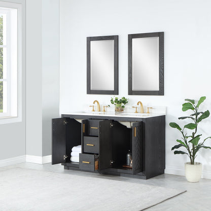 Altair Designs Gazsi 60" double vanity with top - 543060-BN-GW-NM