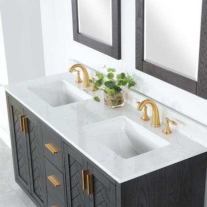Altair Designs Gazsi 60" double vanity with top - 543060-BN-GW-NM
